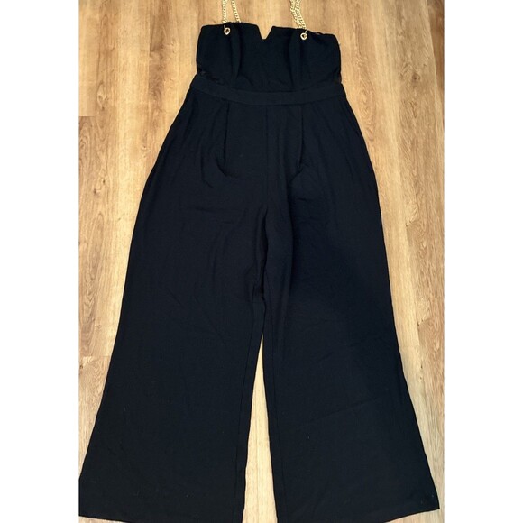 City Chic Plus size Gold Chain sleeveless Jumpsuit black size 14 - Picture 1 of 8
